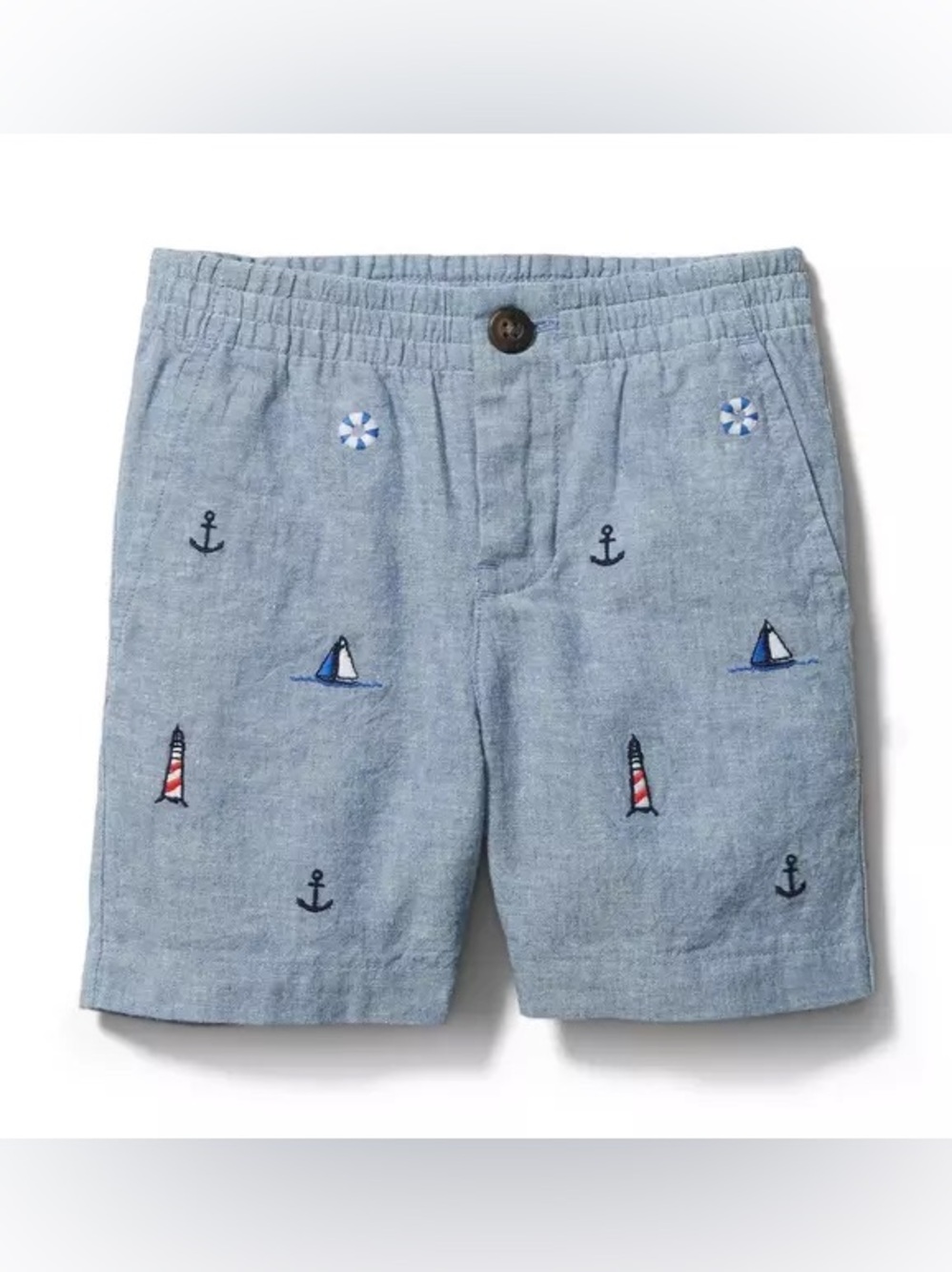 Janie and Jack Embroidered Nautical Linen
Short size 6-12 months